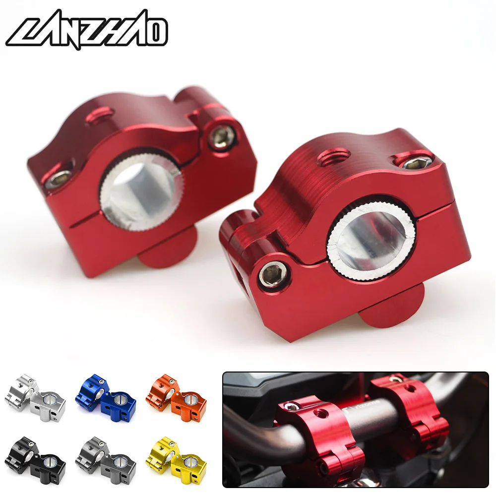 7/8" 22mm Motorcycle Handlebar Risers Adjustable Fat Bar Rising Clamps