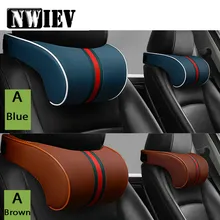 Nwiev 1X подушка на шею для автомобиля три основных цвета подголовник для Audi a3 a4 a5 q7 peugeot 307 Mazda 3 6 Защитные чехлы для сидений, сшитые специально для Toyota Corolla C-HR Alfa Romeo