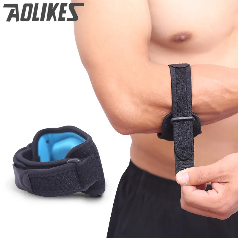 Aolikes 1 قطع اللياقة الكوع تنس الريشة coderas العضلات الرجال النساء الرياضة واقية للتعديل المضغوط دعم آمن