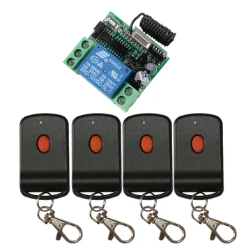 

DC 12V 1CH Learning Code Wireless Remote Control Switch System teleswitch 1*Receiver 4*Transmitter Applicance Garage Door Z-Wave