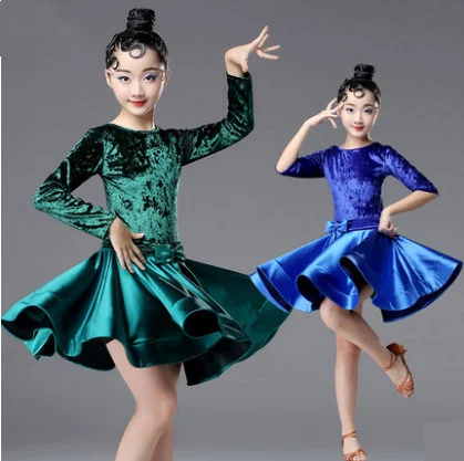 

2019 rumba samba children samba cha cha tango skirt standard salsa girls Spandex latin dresses for dancing ballroom dance dress