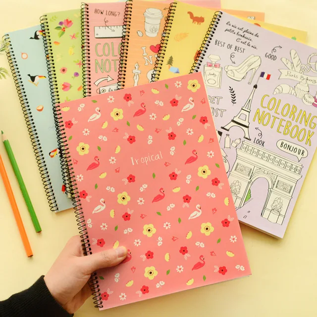 Retro Notebook B5 Big Size Forest Kawaii Spiral Coil Book Diary 30 Sheets Stationery Office