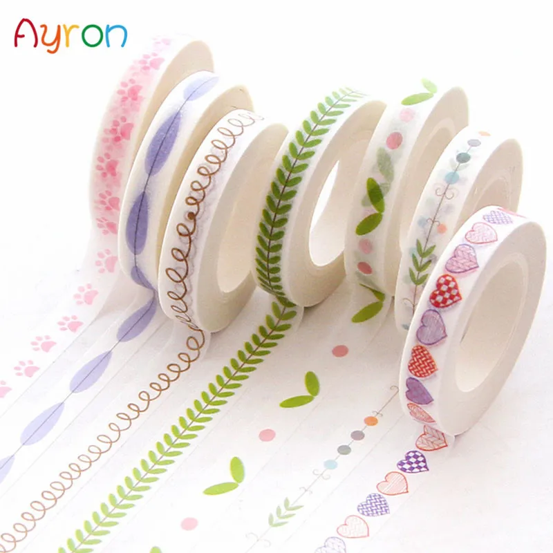

1Pcs 7mm X 10m Detail section line Masking Washi Tape Fresh narrow edge Decorative Adhesive Tape Decor Sticker Label Stationery