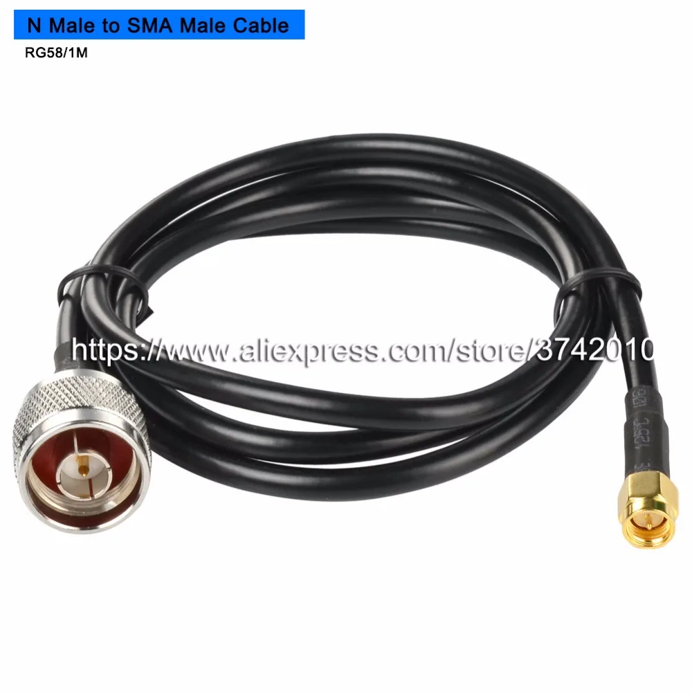 

1M RG58 RF Coaxial Cable N male to SMA Cable Antenna Extension Cable Antenna