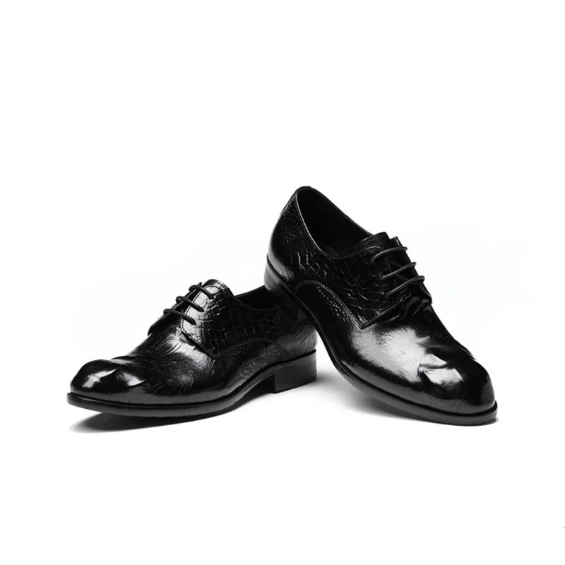 men's flat genuine leather bullock shoes lace-up dress shoes for  office men career shoes men pure leather business shoes YZ07-8