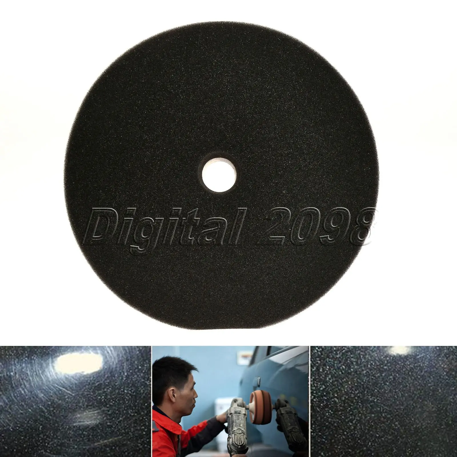 

1Pc 6inch 200 mm Car Care Wash Foam Sponge Pad Auto Car Styling Black Polishing Waxing Buffing Pad Cleaning Polisher Tool Kit