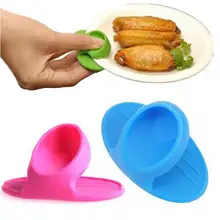 200 шт./партия кухонная посуда силиконовая нагретая печь Изолированная перчатка для пальцев рукавица Милая кухонная принадлежность, микроволновая печь Нескользящая сковорода держатель