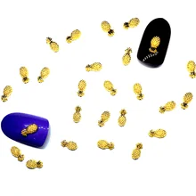 Pcs de 15 Prata Abacaxi Ouro Decorações Havaí Acessórios Nailart 3d Encantos Da Arte Do Prego Pregos Suprimentos Manicure Projeto Verão 2018(China)
