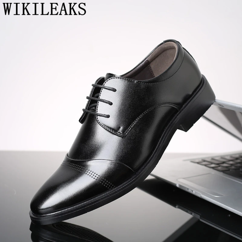 Черный коричневый формальная обувь Мужская модная свадебная деловая обувь мужские кожаные туфли-оксфорды большой размер: 46 47 48 zapatos de hombre