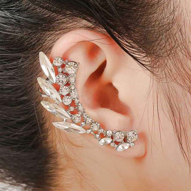 Hot Ing Stylish Wing Punk Rock Chain Crystal Ear Cuff Hot Ing Stylish Wing Punk Rock Chain Crystal Ear Cuff Earring For Women Gothic