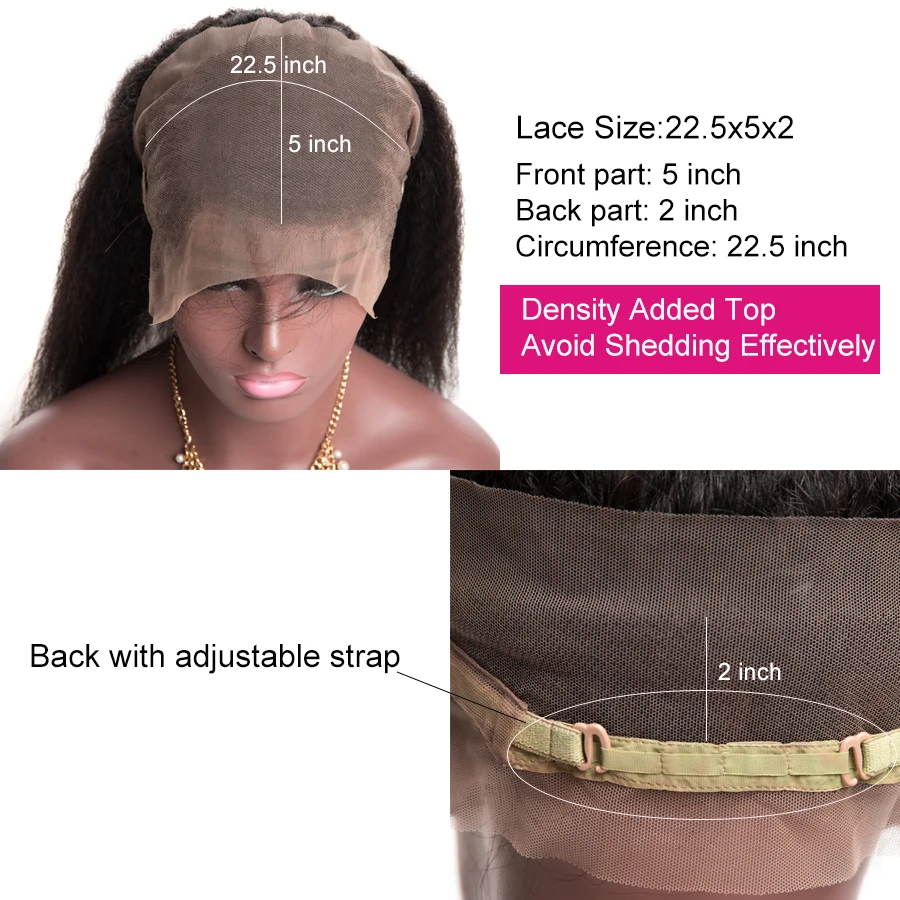 [ALIPOP] Pre Plucked 360 Lace Frontal Closure With Baby Hair Remy Brazilian Kinky Straight Hair Bundles 100% Human Hair Closure (6)