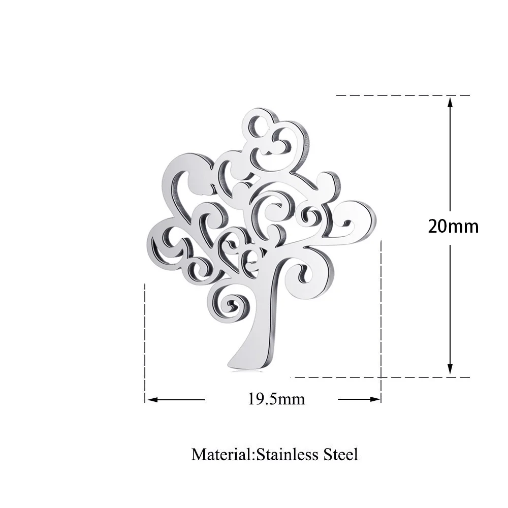 10 шт. DIY Дерево жизни кулон Подвески Мода полированная настоящая нержавеющая сталь дерево кулон для изготовления ювелирных изделий Аксессуары