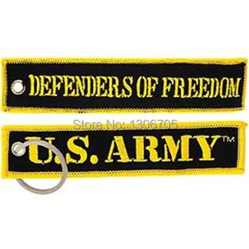 

Embroidered Luggage Tag US Army Defenders of Freedom Key Chain Keyring