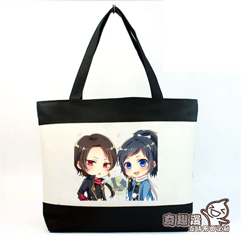 

Touken Ranbu Mikazuki Munechika Cosplay Brief Casual Canvas Beach Shopping Bags Students Tote Handbags Bolsos
