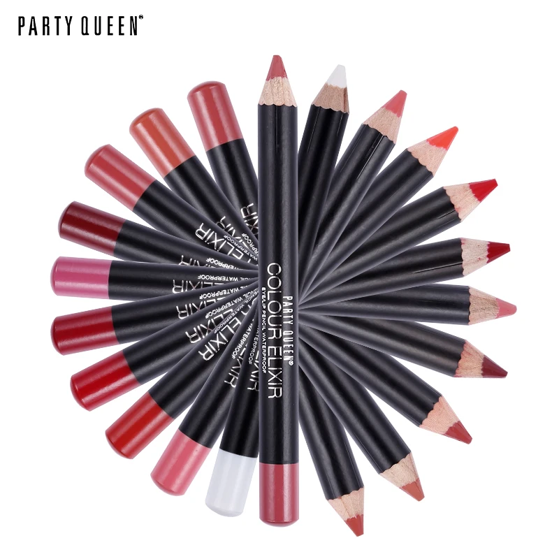 حزب الملكة 20 ألوان إكسير الشفاه قلم تحديد الوظائف الحاجب العين الشفاه ماكياج للماء التجميل تخطيط الشفاه القلم باريس نمط