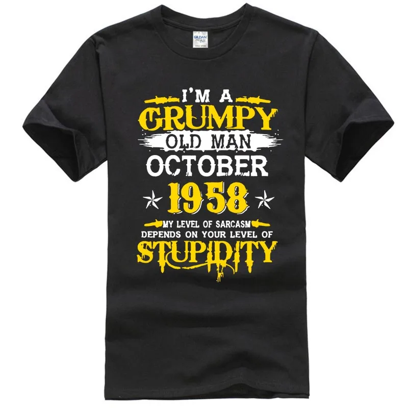 I'm A Grumpy Old Man I Was Born In October 1958 T Shirt-in T-Shirts from Men's Clothing on 