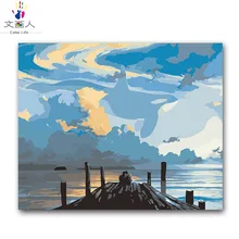 Пейзаж любителей неба абстрактная картина маслом посылка diy цифровая картина маслом по номерам с комплектами для взрослых практичная краска