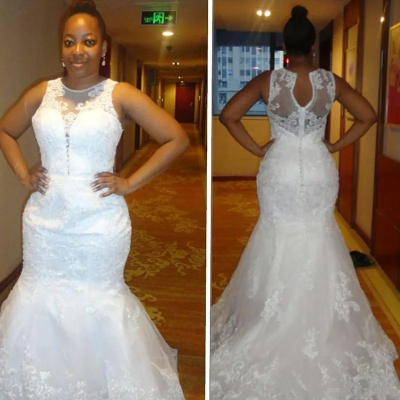 Mermaid Lace Wedding Gowns 2017 Y Sheer Neck Illusion Back With Mermaid Lace Wedding Gowns 2017 Y Sheer Neck Illusion Back With Covered Ons Plus Size South Africa Bridal Dresses Custom In From