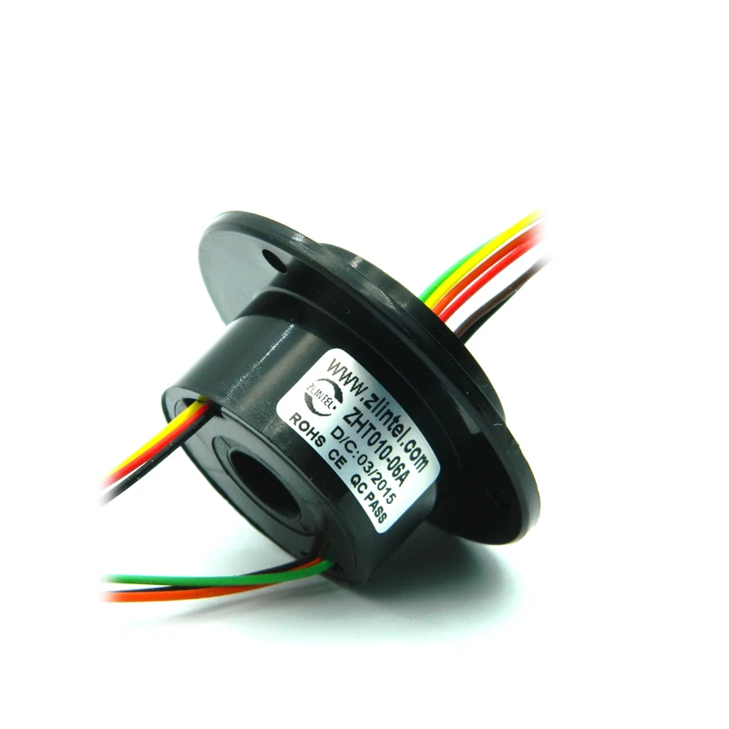 

1PC Mini 6 Wire FSH 6 Channels 2A Hole 10mm Mini Hollow Slip Ring Conductive Electric Slipring Rotary Joint Connector 240V AC/DC