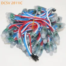 DC5V 12 мм ws2811 ucs1903 светодиодный пиксельный модульный, IP68 водонепроницаемый полноцветный RGB Строка Рождество автономные адресные провода светодиодный свет