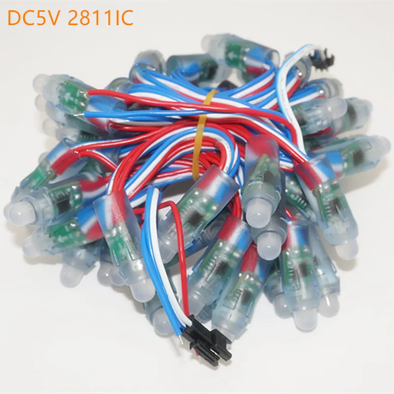DC5V 12 мм ws2811 ucs1903 светодиодный модуль пикселей, IP68 водонепроницаемый полный цвет RGB Строка Рождество автономные адресные провода