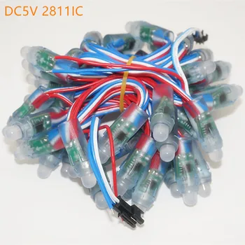 

DC5V 12mm ws2811 ucs1903 led pixel module,IP68 waterproof full color RGB string christmas Independently Addressable LED light