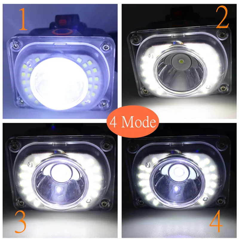 COB 33 светодиодный мини портативный светодиодный налобный фонарь 4 режима наружный фонарь для кемпинга+ usb-кабель