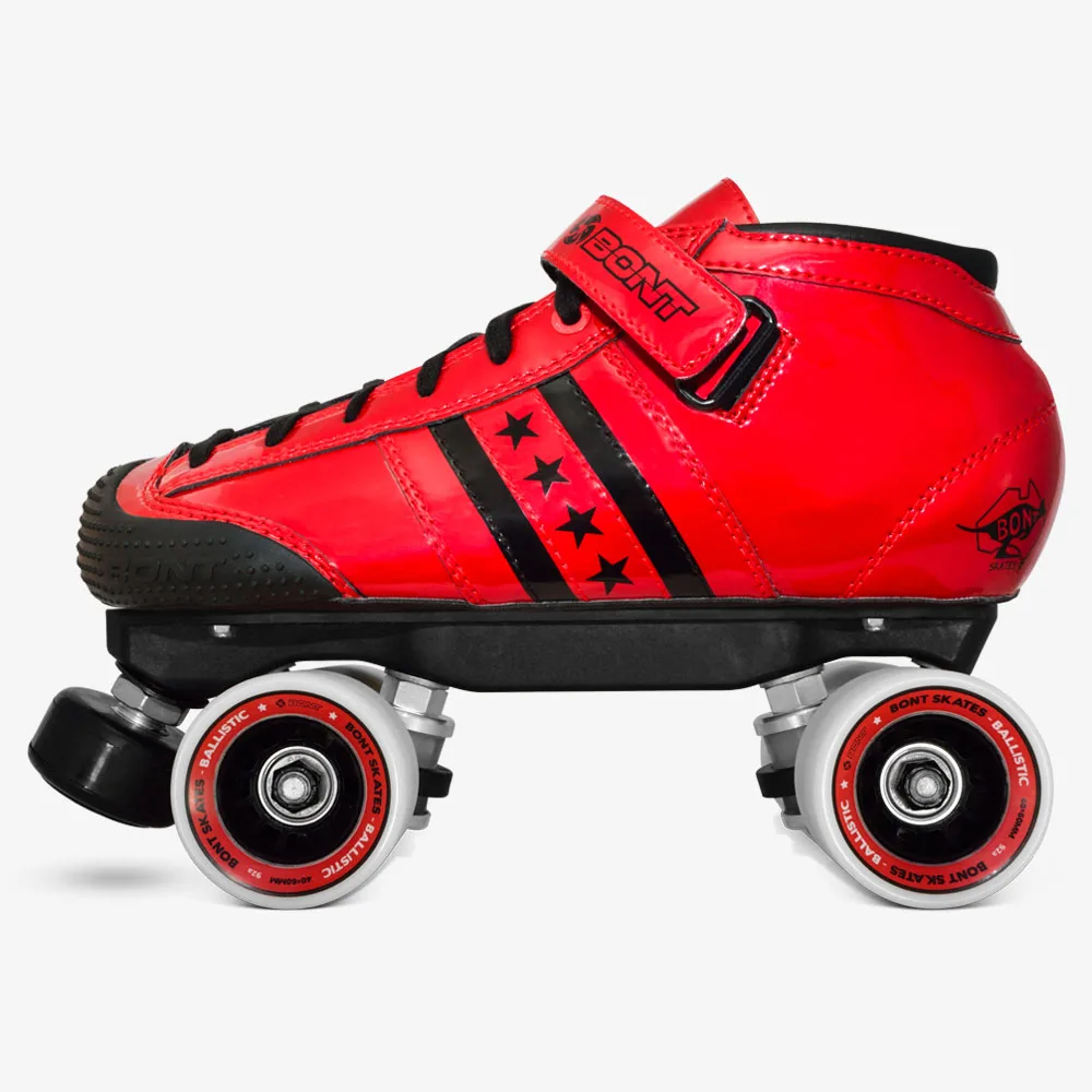 BONT LC Quadstar роликовые коньки квадроцикл Дерби скейпосылка - Цвет: Red black