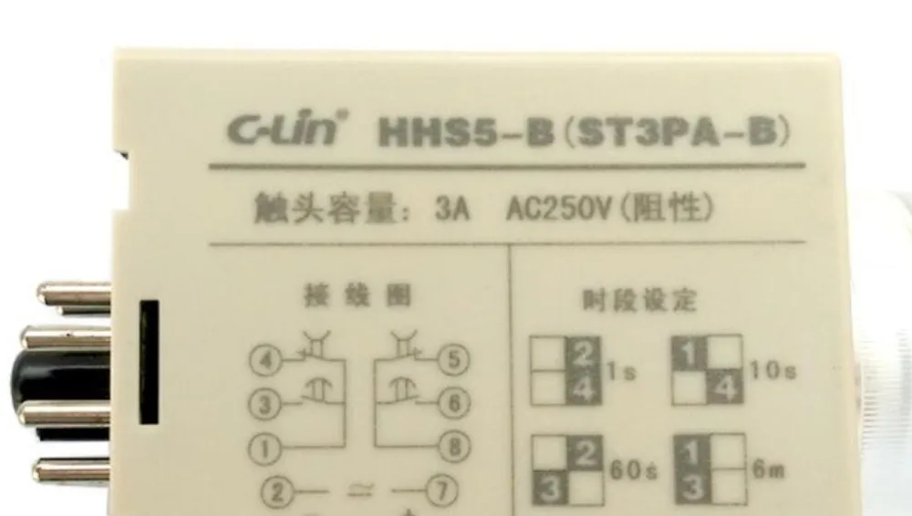 

C-Lin card HHS5-B (ST3PA-B) 1s 10s 60S 6m delay time relay power optional 220v 110v 24v 380v
