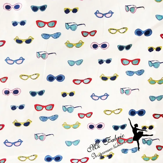 

50x140cm Sunglasses 100%Cotton Fabric Patchwork glasses Printed Quilting Fabric Sewing Material