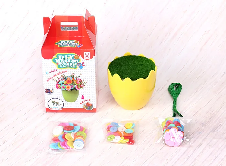 1 random delivery Button bouquet diy children's handmade materials bag button painting kindergarten educational toys 1 random delivery Button bouquet diy children's handmade materials bag button painting kindergarten educational toys