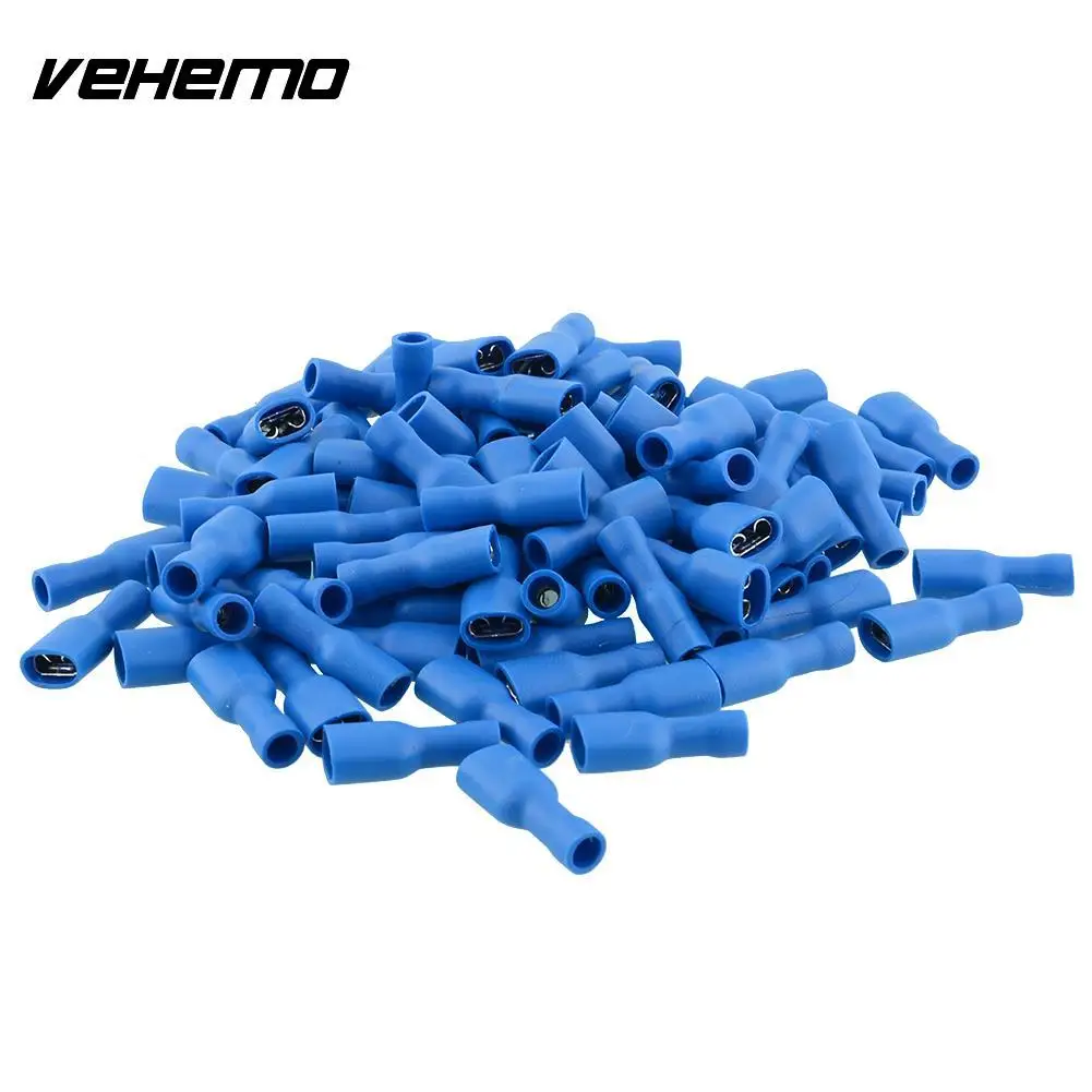 Vehemo 100x синий полностью зажимы для проводов проводные, кабельные разъемы терминал женский 6,3 мм
