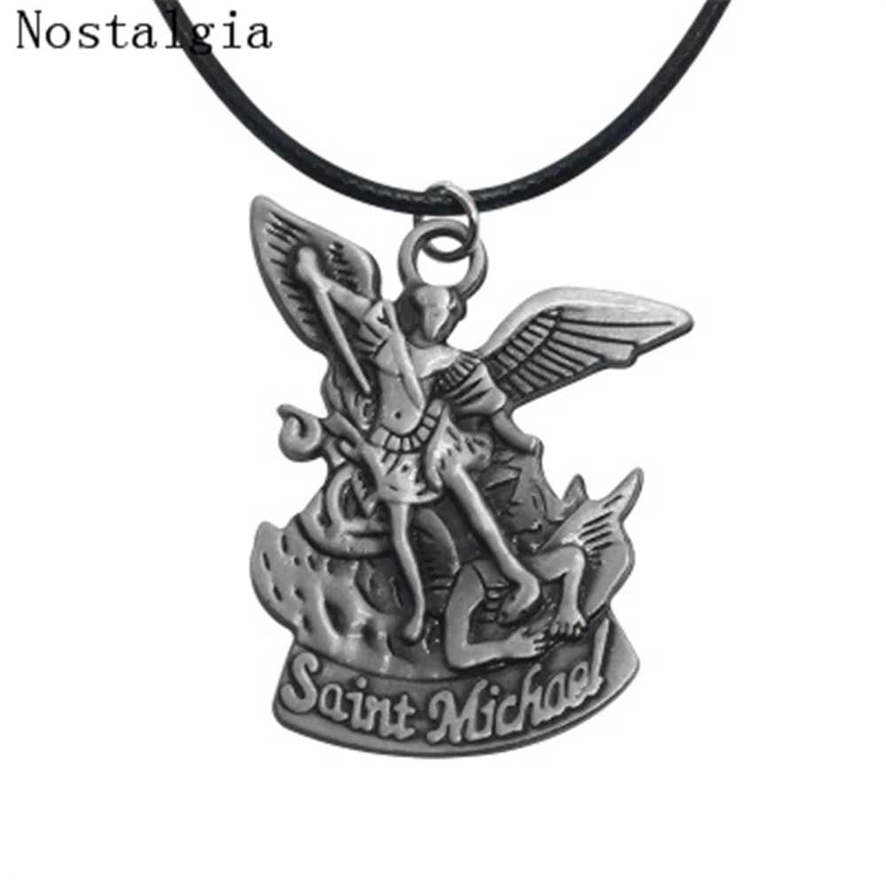 New Bible Angel Saint Michael Pendant Pray For Us Pendants & Necklaces