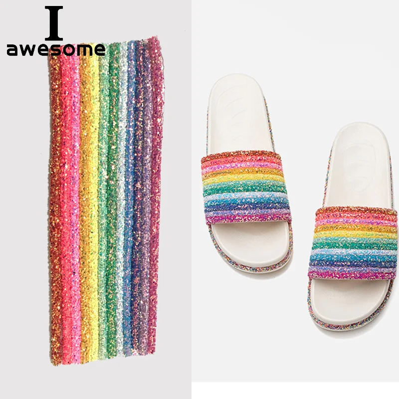 

Beautiful Rainbow Bridal Wedding Party Shoes Accessories For high Heels Sandals Boots Slippers Decorations Shoe's flower