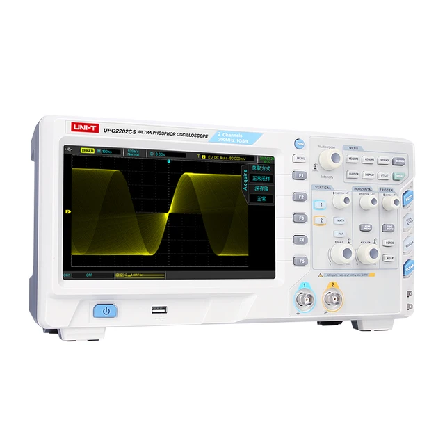 Best Price UNI-T UPO2202CS Oscilloscope 2 Channels 200MHz Bandwidth 1GS/s Sampling Rate USB Communication