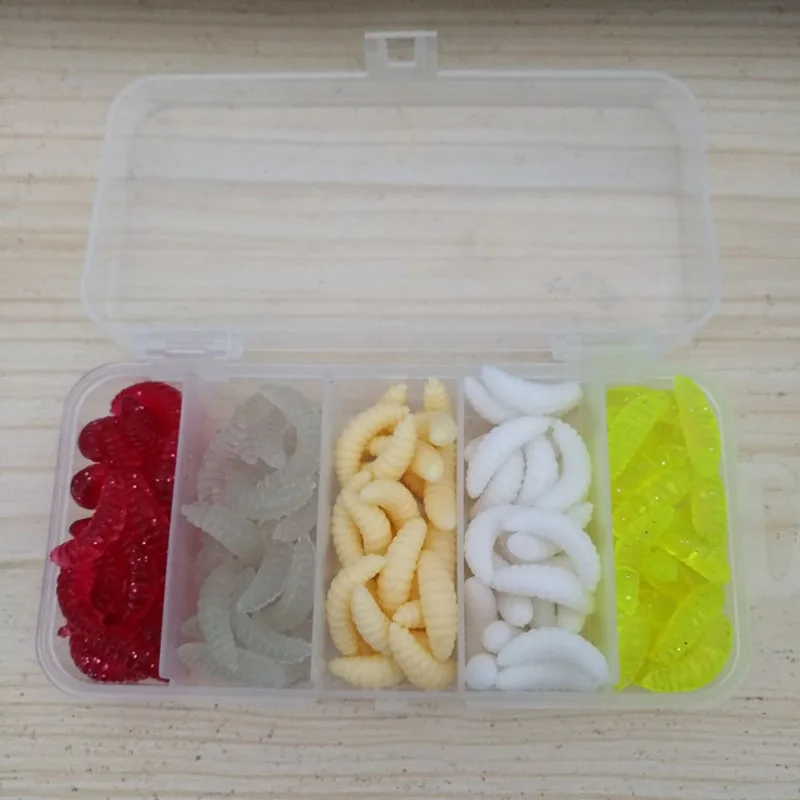 125PC 2cm Small Hand Pole Bait Fishing Lure Set Soft Bread Bug Bionic Worm Artificial Lures Pesca | Спорт и развлечения