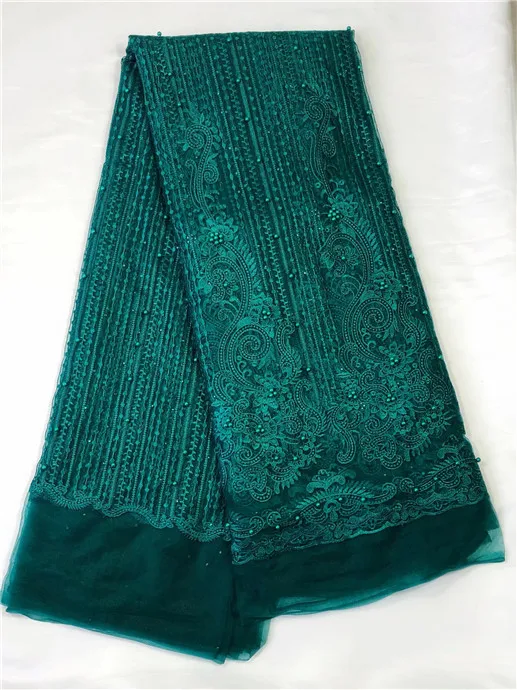 

French Net Lace Fabric 2018 Latest African Lace Fabric With Embroidery Mesh Tulle Lace Fabric High quality Nigerian Lace green(1