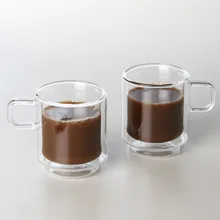 300 мл пара(2 шт.) креативная двухслойная чайная посуда/стеклянная кофейная чашка/Европейская стеклянная кофейная кружка