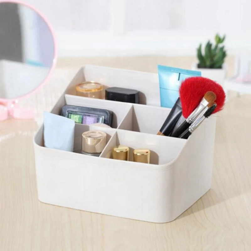 Five Grid Desktop Storage Box Living Room Stationery Cosmetic Storage