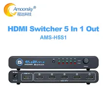 HDMI переключатель 2,0 4K 60HZ HDR Переключатель HDMI 5 в 1 HDMI переключатель аудио экстрактор ARC и ИК-контроль для PS3 PS4 HDTV