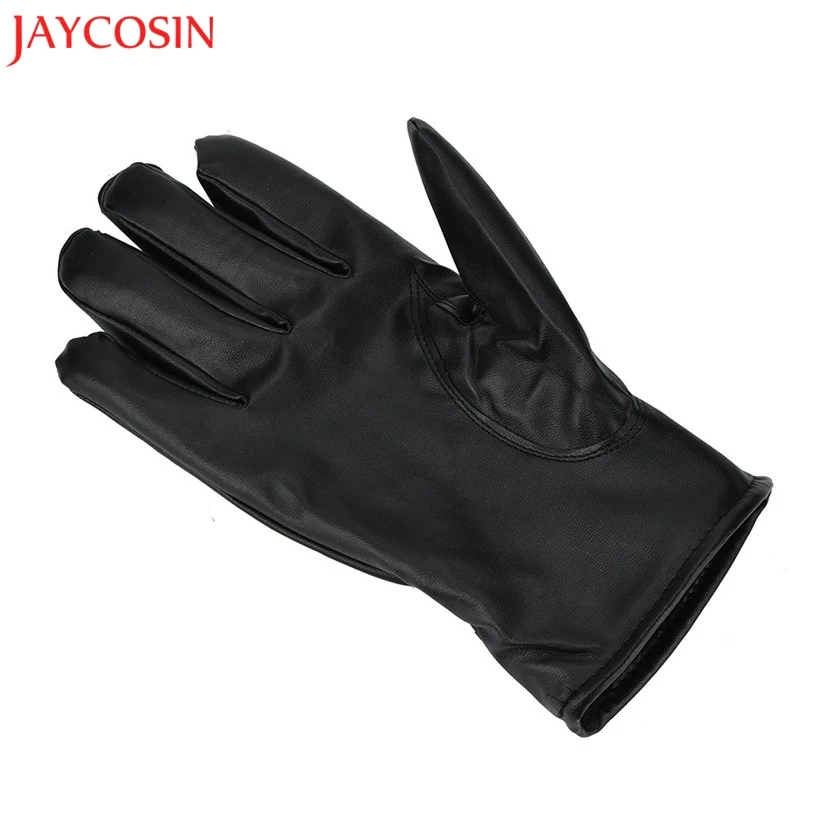 Мужские перчатки JAYCOSIN из натуральной овечьей кожи черные для сенсорного экрана