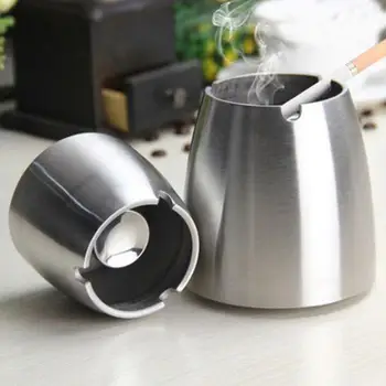 

HiMISS Outdoor Ashtray Without Lid for Cigarettes Stainless Steel Windproof Rainproof Ashtray for Outside Home Table Bar KTV