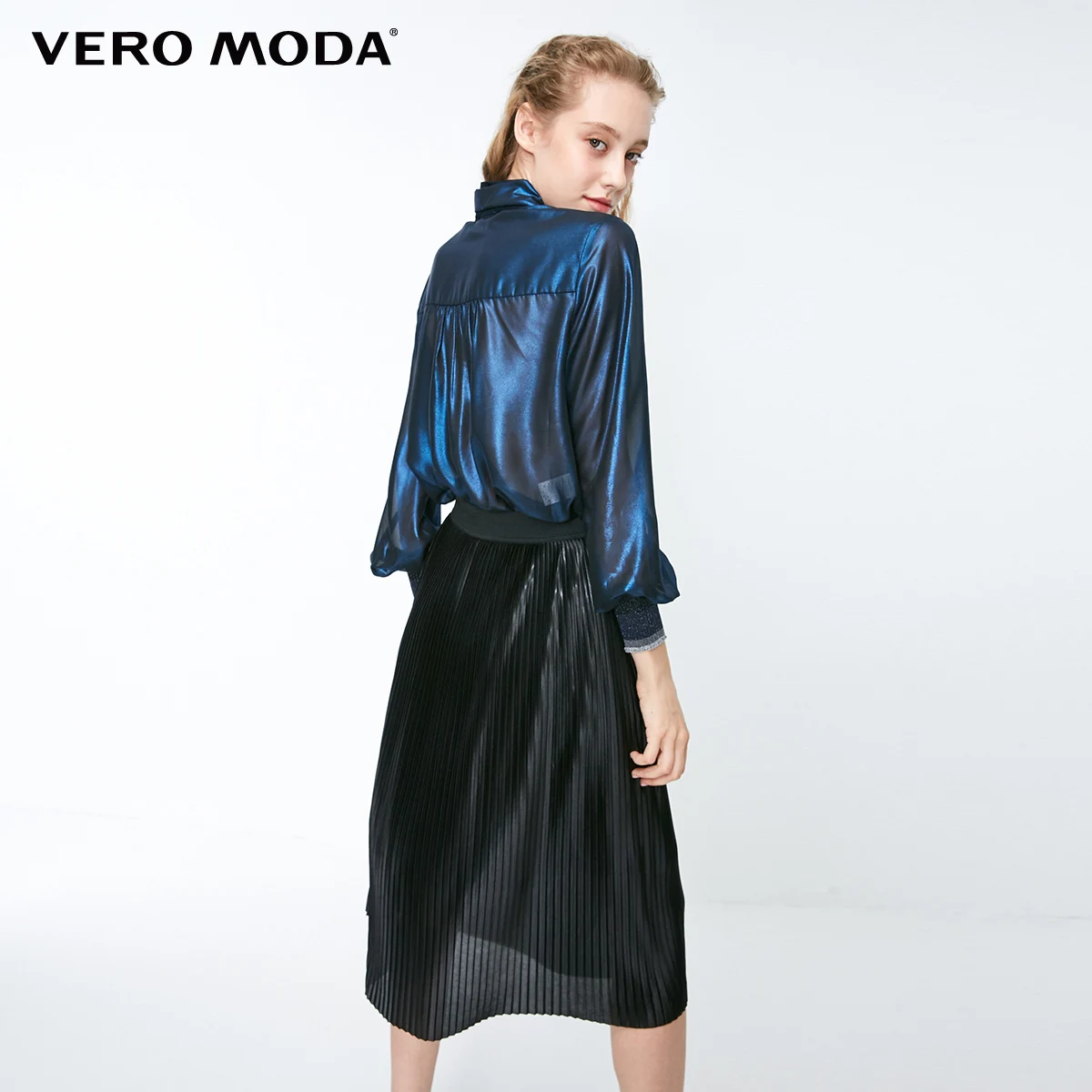 Vero Moda Женская новая светоотражающая ткань плиссированная юбка | 31831G505