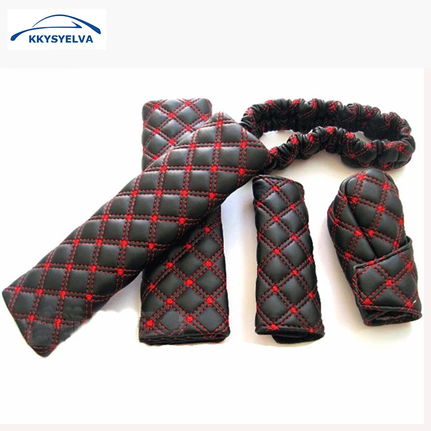 

Car Covers Hand Brake Case & Gear shift case Free Shipping Rear View Mirror Cover car interior accessory Set Set Belts Cover