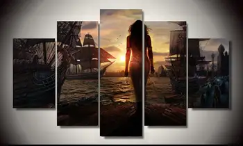 

2017 Hot Sale New Arrival No Nude Oil Fallout 5 Piece Painting Wall Art Children's Room Decor Canvas Home Picture Unframed