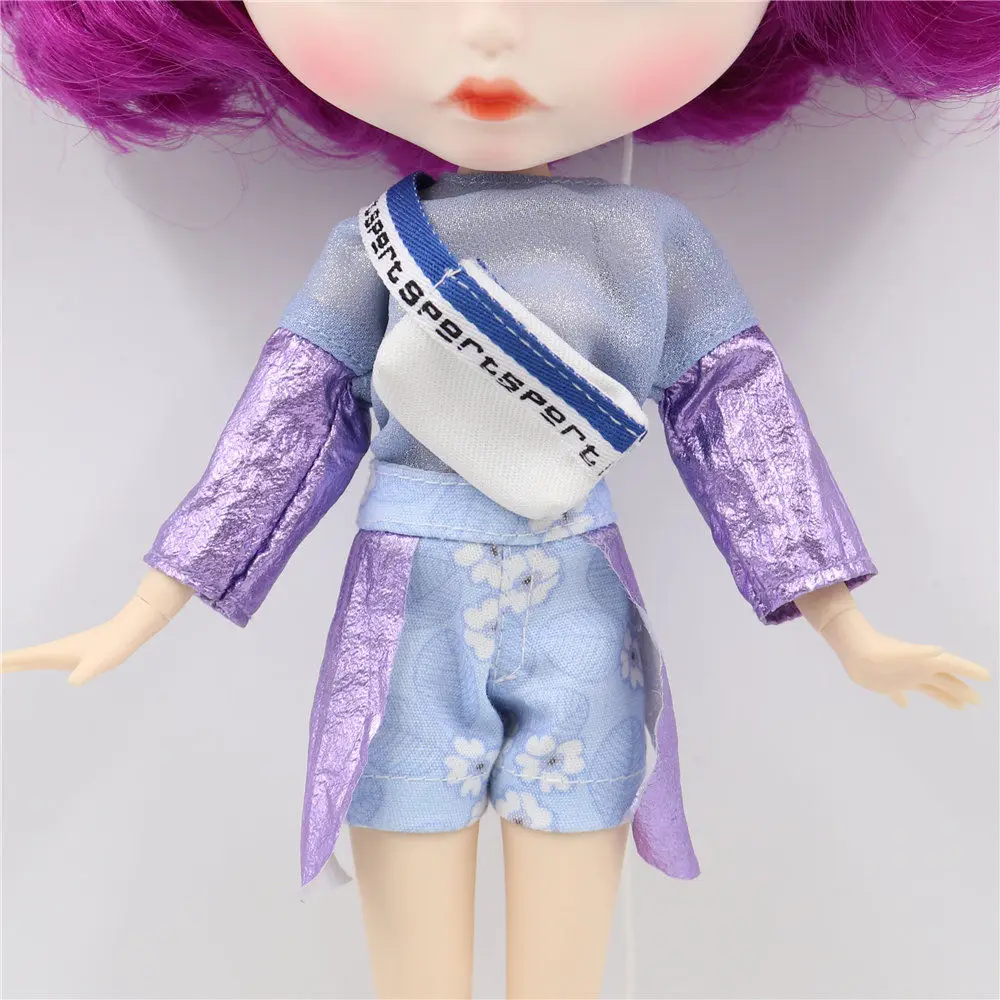 Одежда для кукол DBS Blyth icy фиолетовая шифоновая футболка и джинсовые брюки