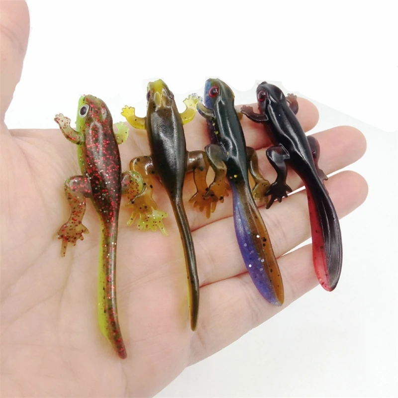 1Pcs8cm3.8g Silicone bait Worms Fishing Soft bait Soft bait 4 colors Soft head Flies Fish bait Silicone rubber fishing gear