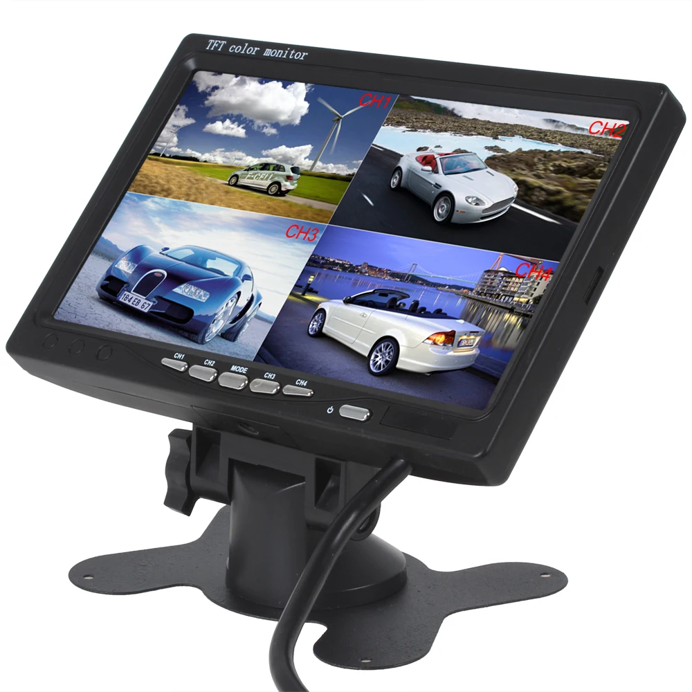 7 Inch 12V TFT LCD Car Headrest Monitor For Rear view Camera / DVD Support GPS / 4 Ways Video Input