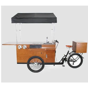

Mobile mini street food tricycle bbq snack cart coffee bike for sale