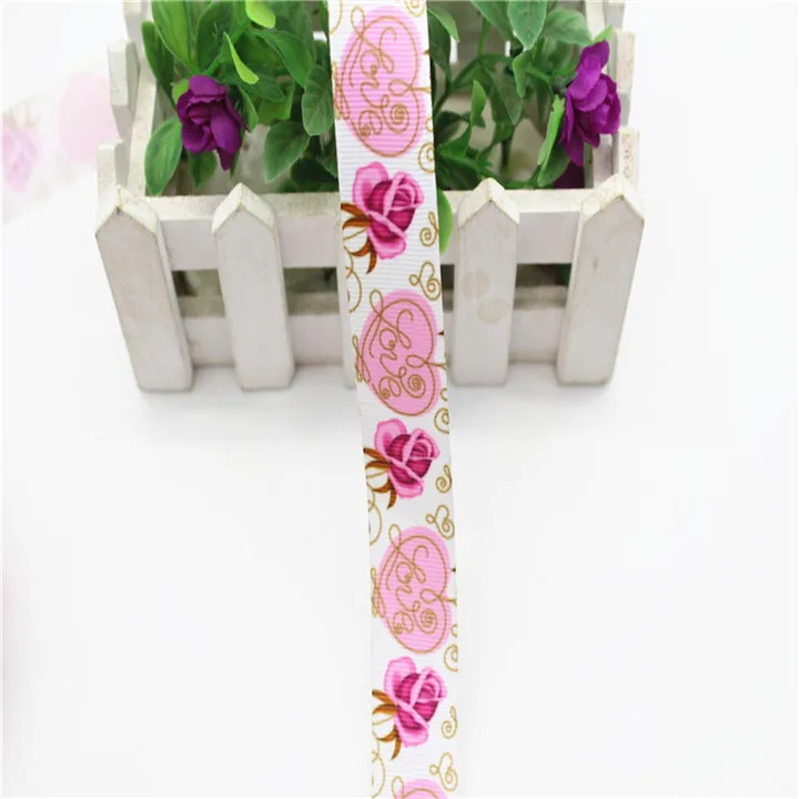 4  2.5cm x25Yard Ribbon Thermal Transfer Toral Printing Ribbons Handmade Diy Satin Ribbon Hair Accessories Gift Box Packaging